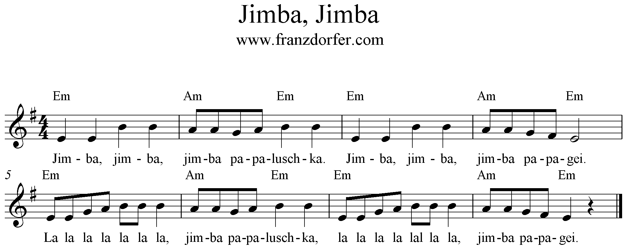 Noten Jimba Jimba